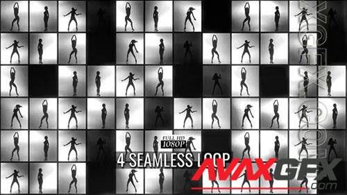 Silhouette Dancing Girls 4 Clips