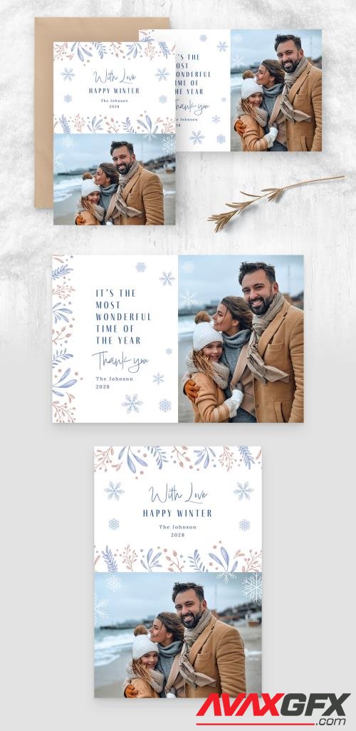 Winter Photo Card Flyer with Modern Minimal Style 530434442 [Adobestock]