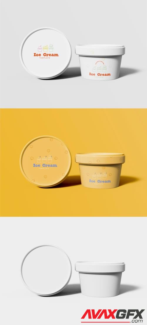3D Two Ice Cream Paper Cups Mockup 518609215 [Adobestock]