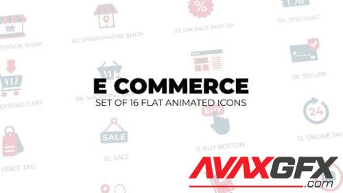 E Commerce - Set of 16 Animation Icons 43568929 [Videohive]