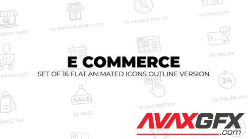 E commerce - Set of 16 Animated Line Icons 43598815 [Videohive]