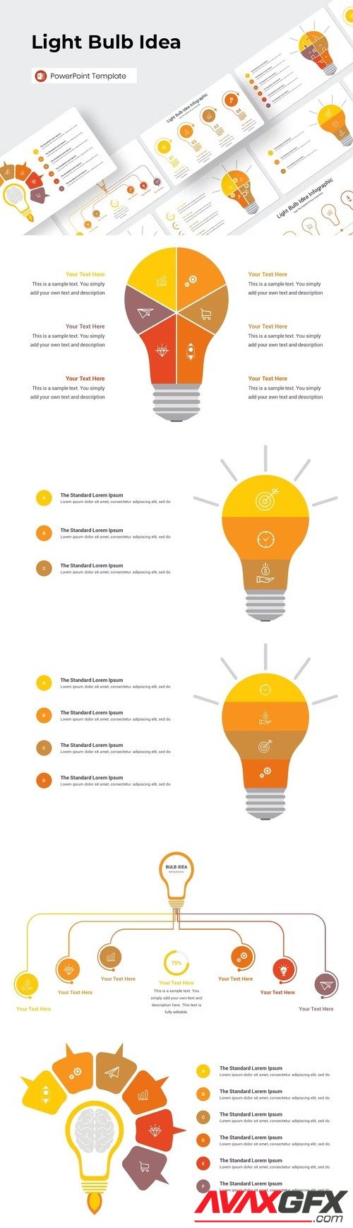 Light Bulb Idea PowerPoint Template [PPTX]