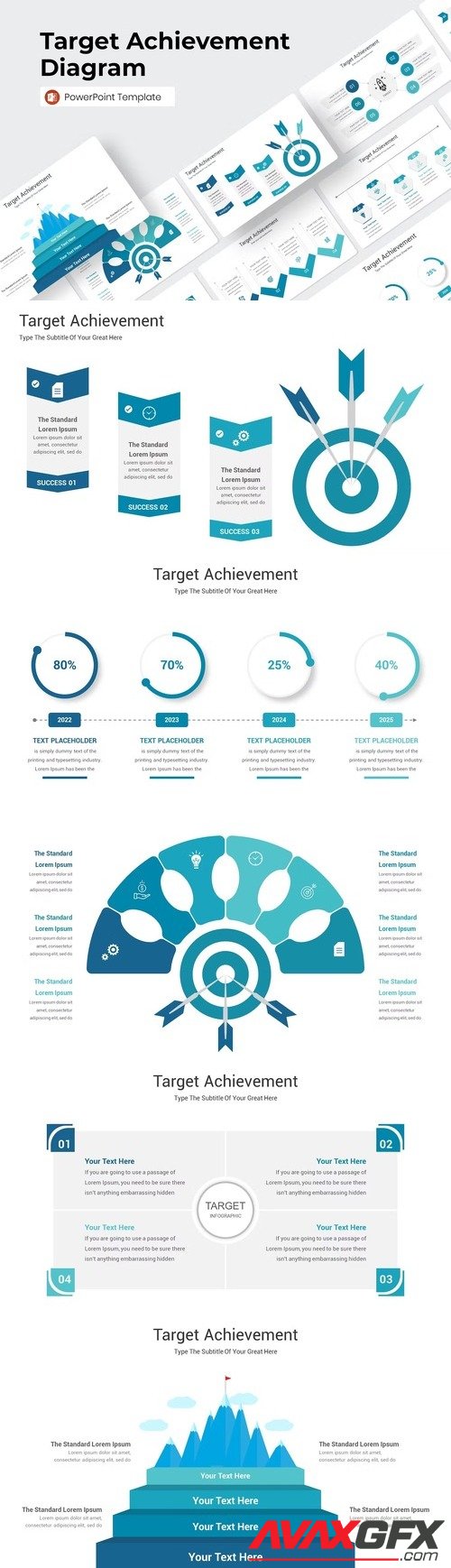 Target Achievement Diagram PowerPoint Template [PPTX]