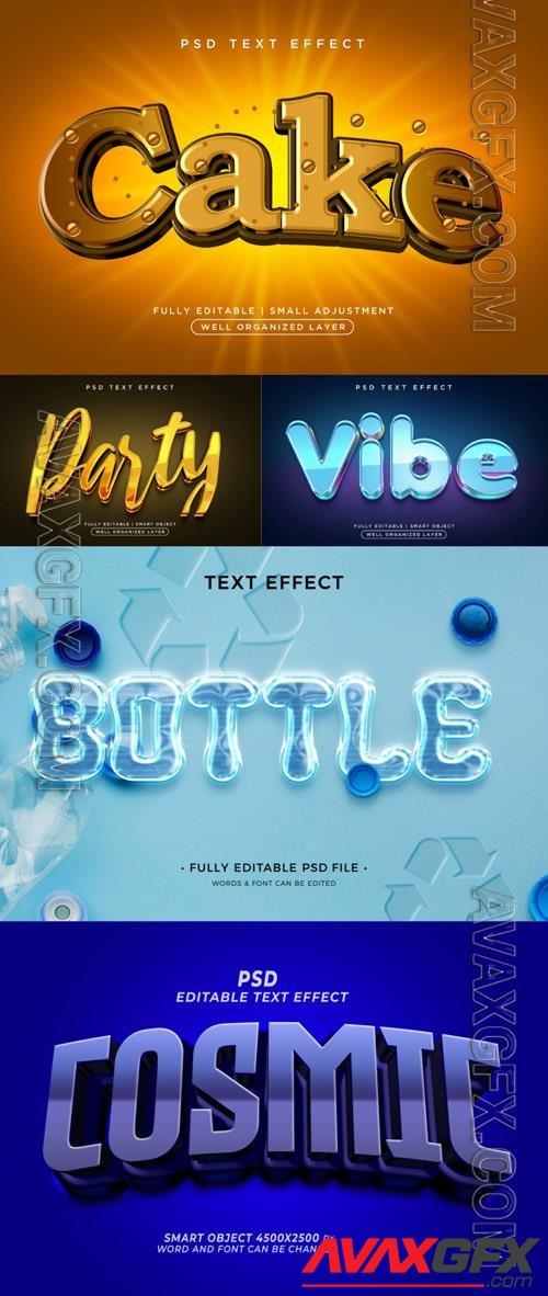 Style text effect editable set beautiful collection 214 [PSD]