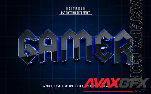 gamer 3d editable text effect style template [PSD]