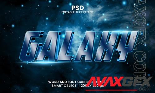 galaxy 3d editable photoshop text effect style with modern background [PSD]