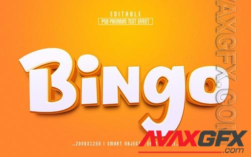 bingo 3d editable text effect style template [PSD]