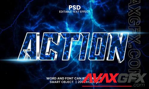 action 3d editable photoshop text effect style with modern background [PSD]