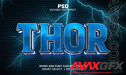 Thor 3d editable photoshop text effect style with modern background [PSD]