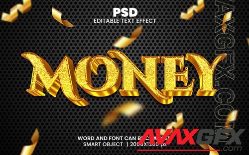 Money luxury 3d editable photoshop text effect style with modern background [PSD]