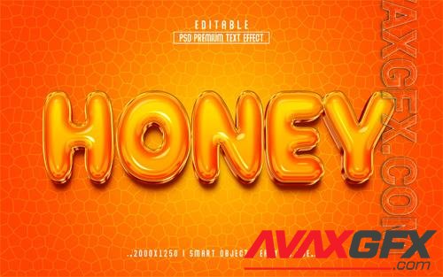 Honey 3d editable text effect style template [PSD]