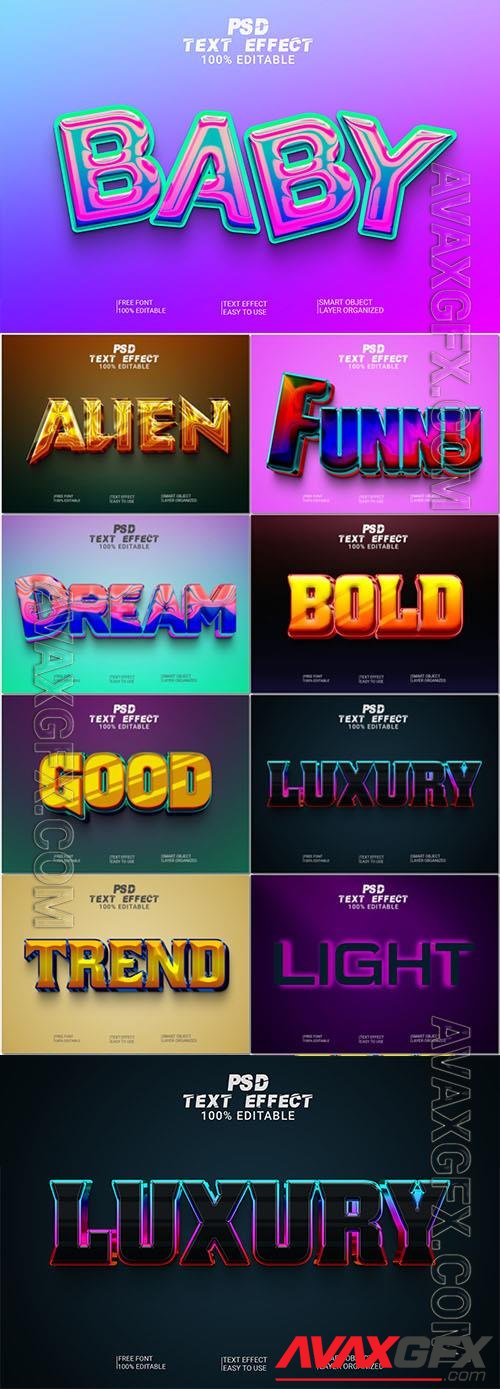 Style text effect editable set vol 215 [PSD]