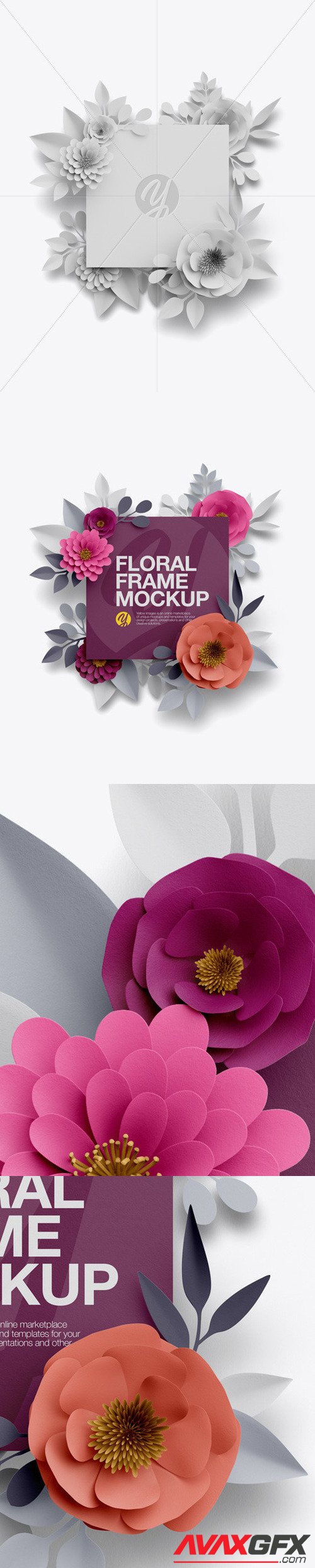 Paper Flower Square Frame Mockup 50584 [TIF]