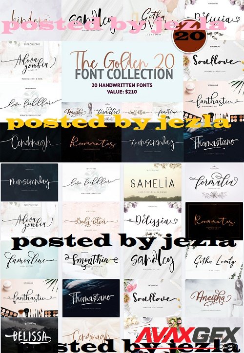 The Golden 20 Font Collection