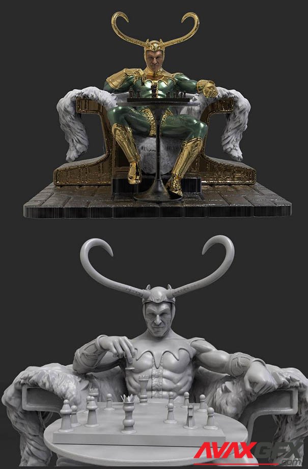 Loki Playing Chess – 3D Print