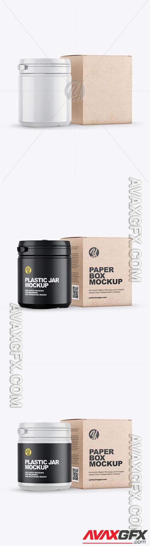 Plastic Jar w Kraft Box Mockup 46719 [TIF]