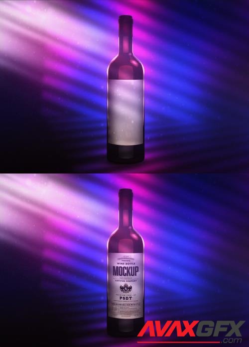 Bottle Mockup in a Neon Light Background 498615501 [Adobestock]