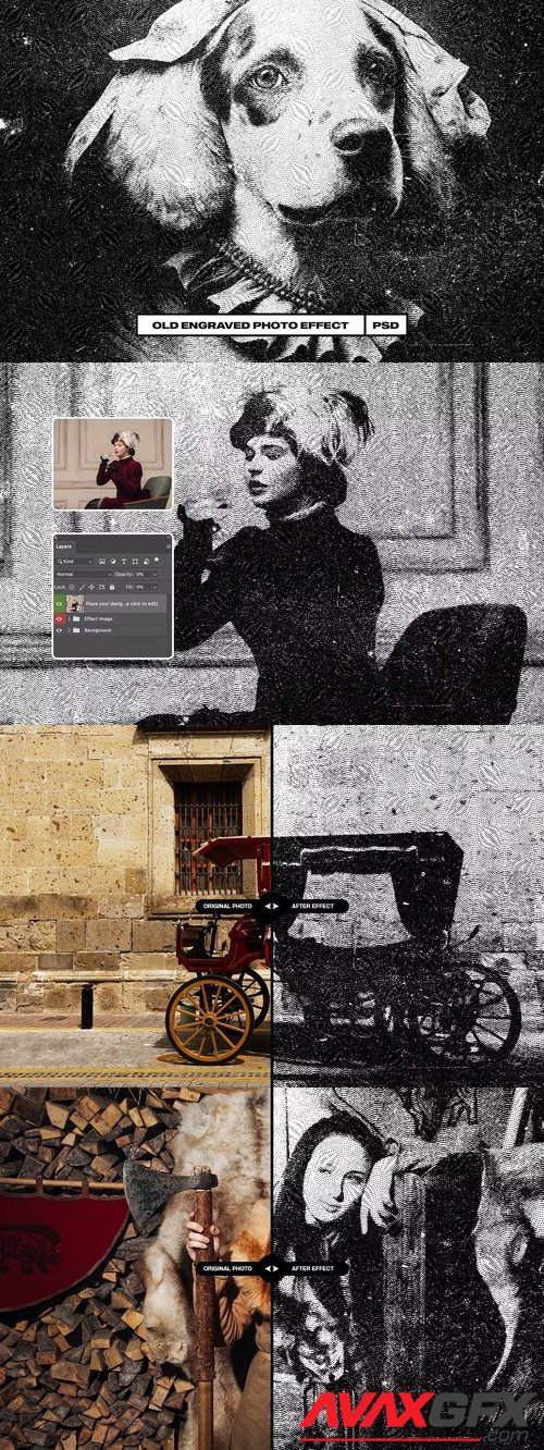 Old Engraved Photo Effect [PSD]