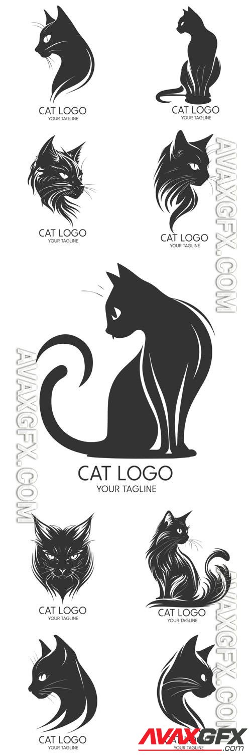 Cat logo silhouette art vector template [EPS]