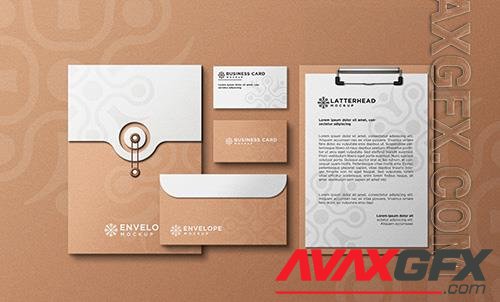 Branding identity stationery with sand design mockup[PSD]