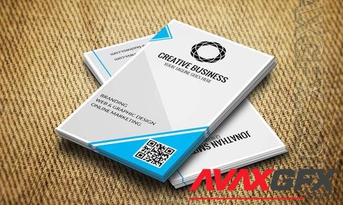 Business card with blue abstract design  [PSD]
