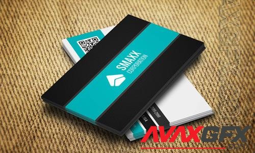 Business card black with blue in metal holder mockup modern design
 [PSD]