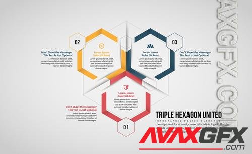 Triple Hexagon Infographic 262599284 [Adobestock]