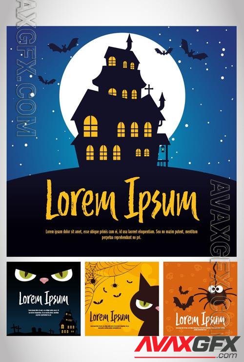 Square Illustrated Halloween Banner Layouts 229984045 [Adobestock]