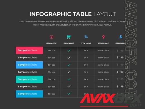 Infographic Table Layout with Contrast Elements 248232413 [Adobestock]