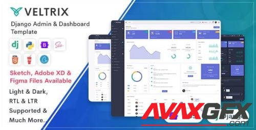 Veltrix - Django Admin & Dashboard Template 37792964 [ThemeForest]