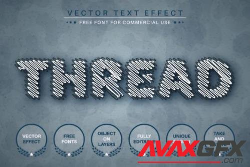 Thread Editable Text Effect, Font Style - 12783882