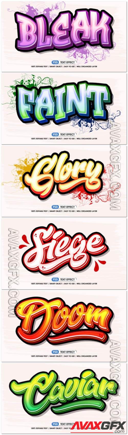 Psd style text effect editable design set vol 228 [PSD]