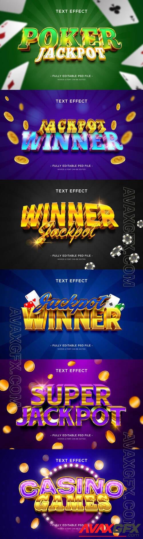 PSD casino text effect