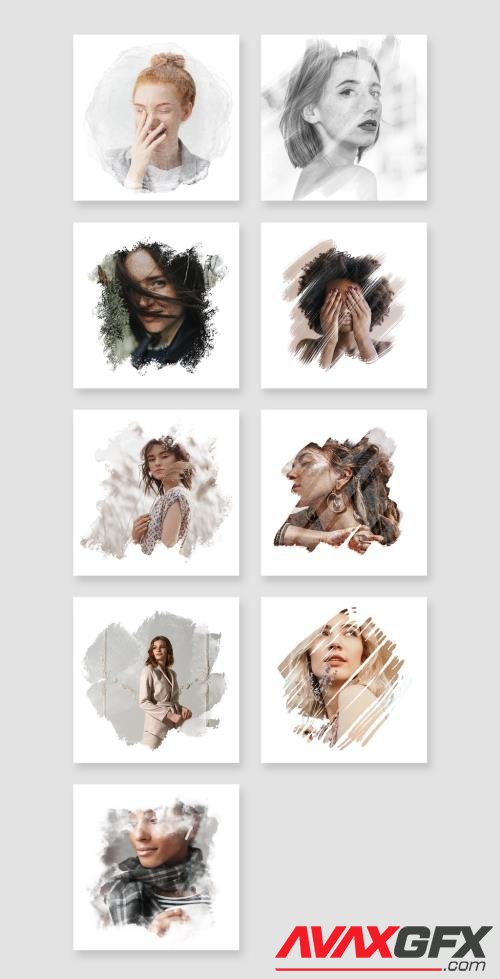 Various Brush Painting Photo Effects 494094518 [Adobestock]