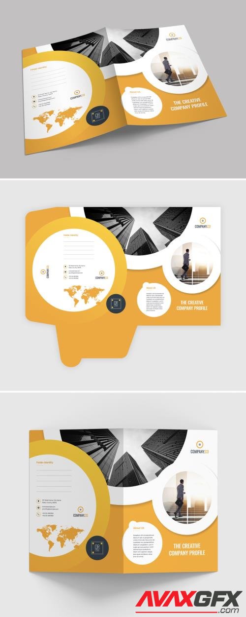 Presentation Folder Layout with Orange Accents 493529837 [Adobestock]