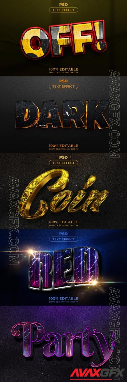 Psd style text effect editable set vol 259 [PSD]