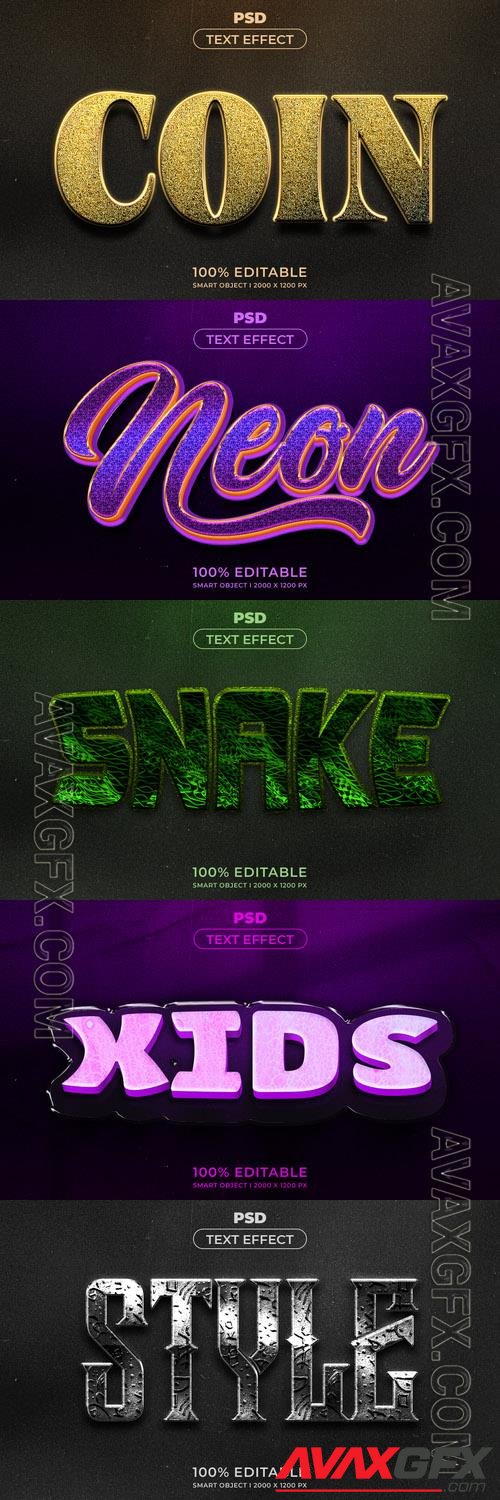 Psd style text effect editable set vol 249 [PSD]