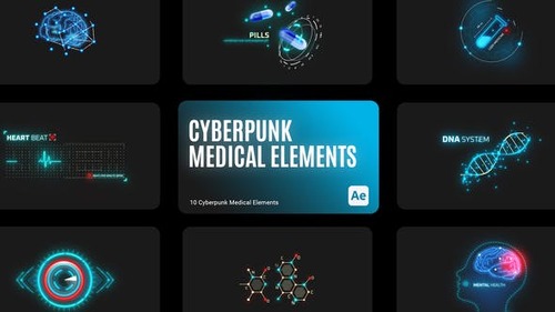 Cyberpunk HUD Medical Elements for After Effects 43779977 [Videohive]