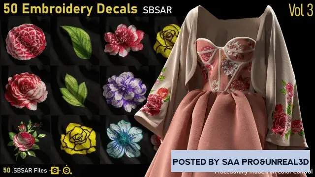 50-Embroidery Decals-SBSAR-Vol3