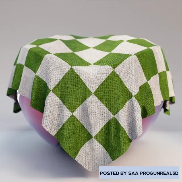 Cloth textures Green Grey Checker Fabric