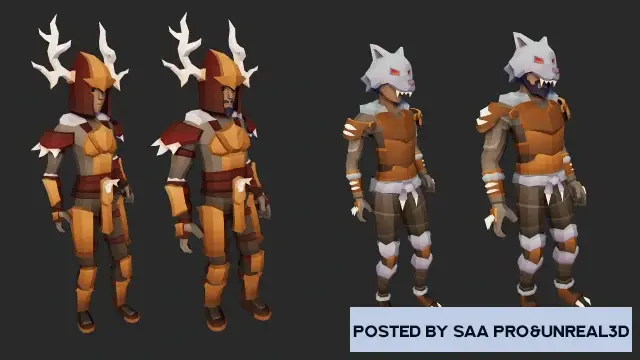 Low Poly Human - RPG Characters + Low Poly Armor Sets 5 (UE)