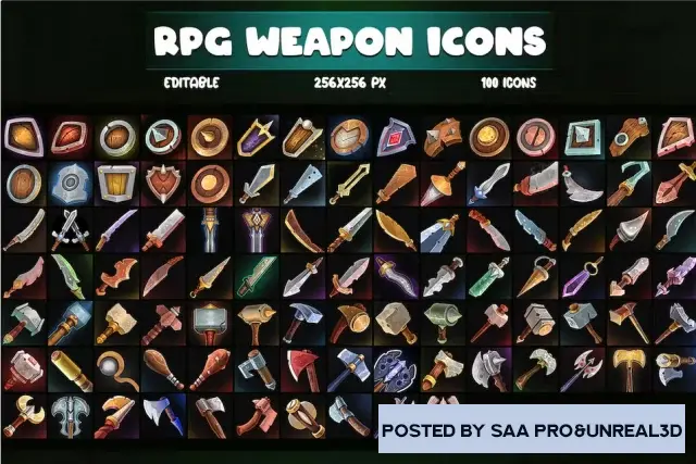 RPG Game Weapon Icons 01