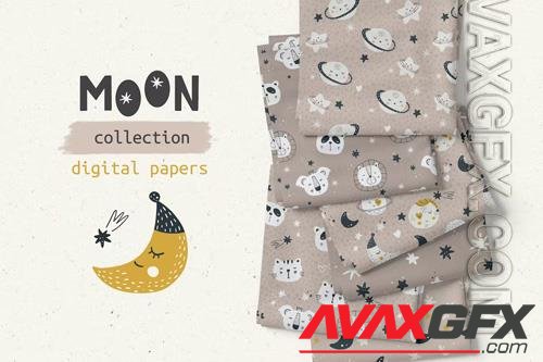 Moon Baby Digital Paper Pack beautiful design template