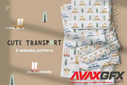 Cute Transport Patterns Collection design template