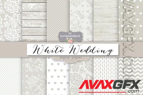 White wedding digital paper pack[JPG]