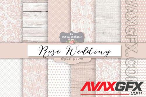 Rose pale wedding digital paper pack[JPG]