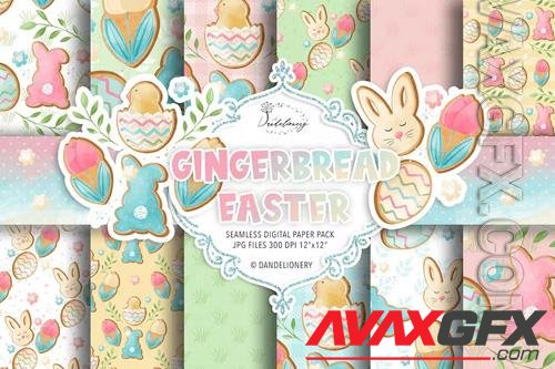 Happy Easter gingerbread digital paper pack[JPG]