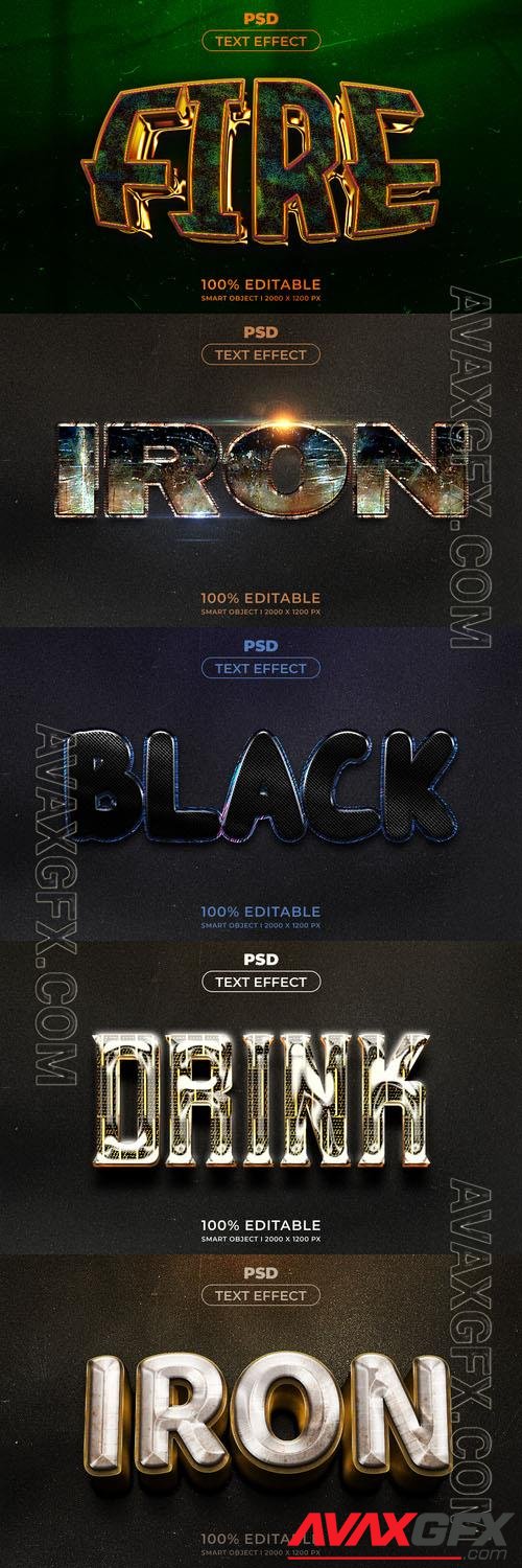 Psd style text effect editable set vol 270 [PSD]