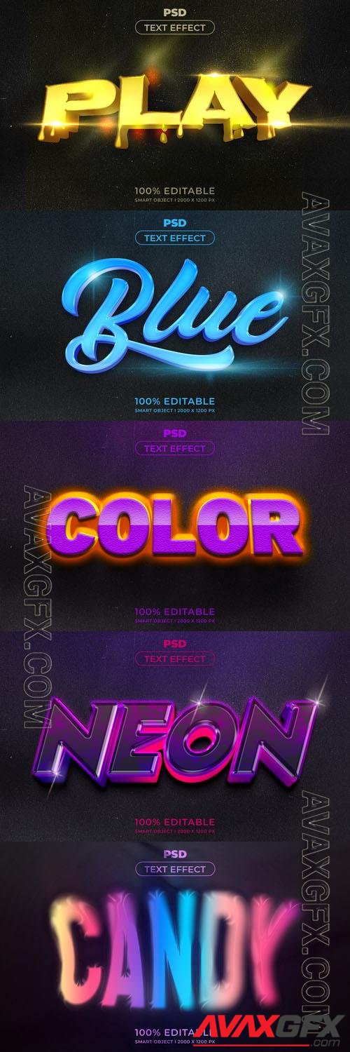 Psd style text effect editable set vol 269 [PSD]