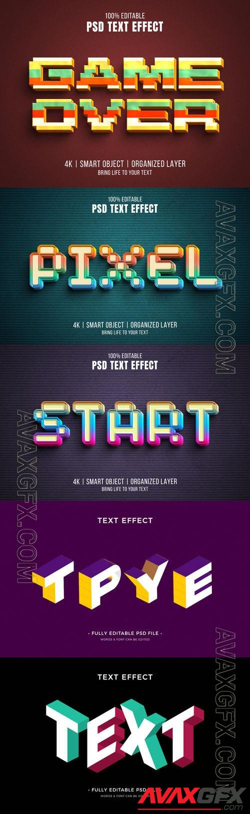 Psd style text effect editable set vol 264 [PSD]